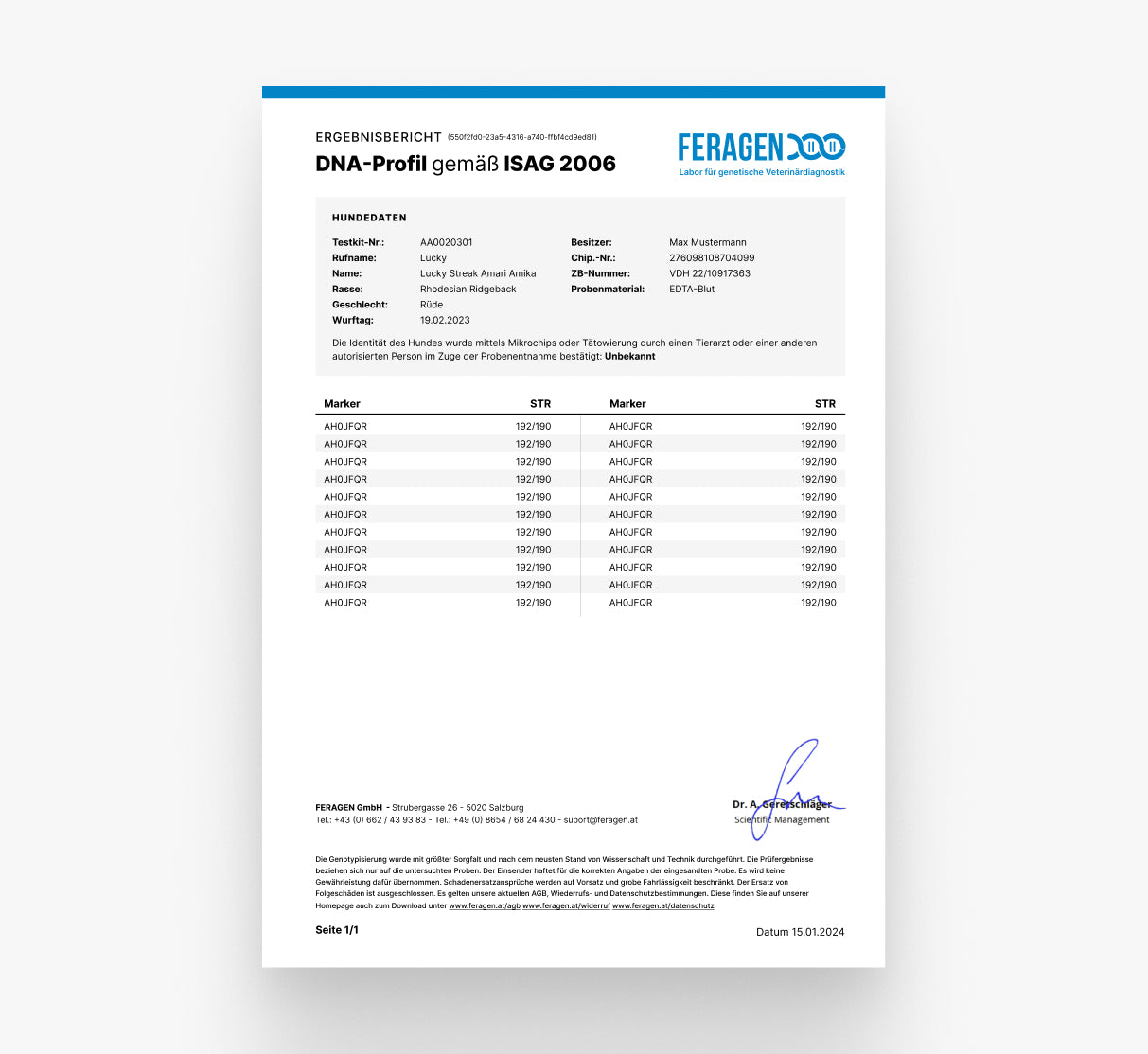 DNA-Profil (ISAG 2006)